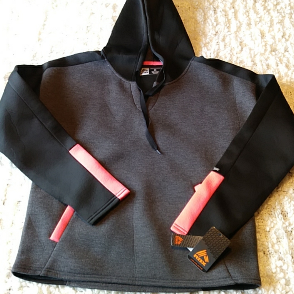 RBX Pink and Black Fleece Pullover Jacket